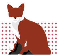 Graphic illustration of a fox