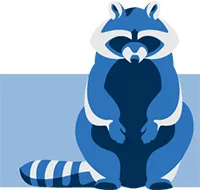 Graphic illustration of a raccoon