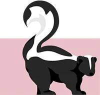 Graphic illustration of a skunk